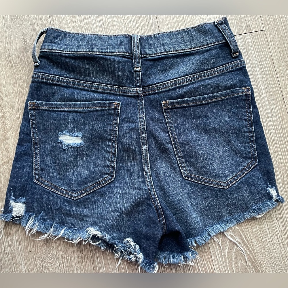 Express 00 Shortie super high rise denim shorts - Picture 2 of 4